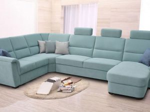 Rohová sedací souprava SAMANTA LUX 2UB-VROH-3SRHm-DU+3x záhlavník
