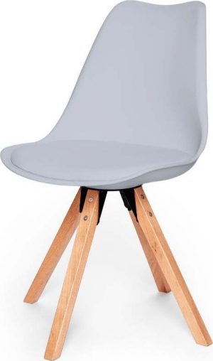 Sada 2 šedých židlí s podnožím z bukového dřeva loomi.design eco  - židle na SEDI.cz