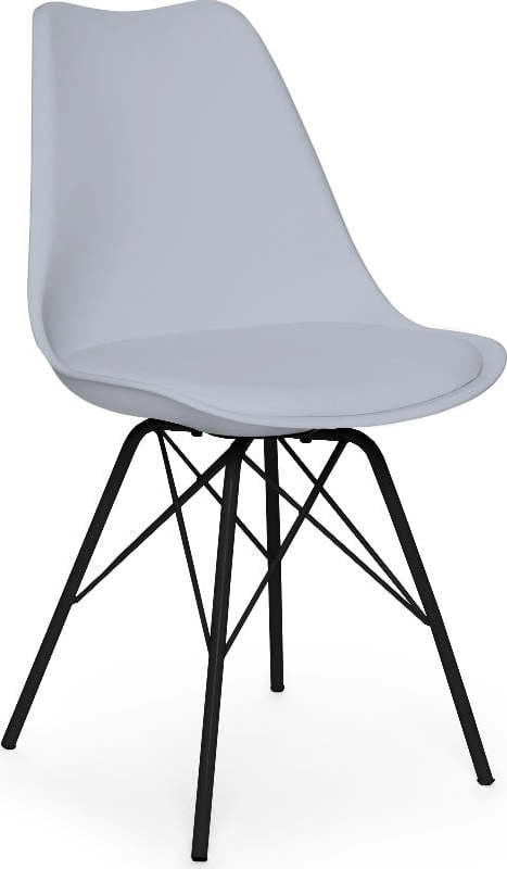 šedá židle s černým podnožím z kovu loomi.design eco  - židle na SEDI.cz