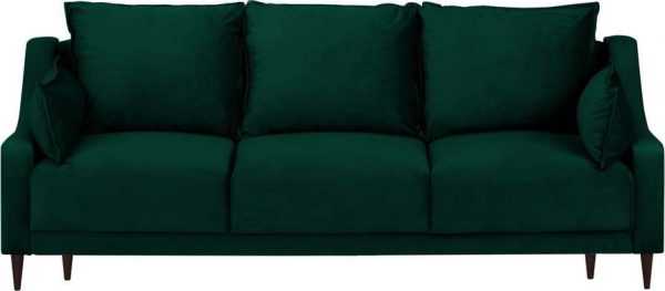 Rozkládací tmavě zelená sametová rozkládací pohovka s úložným prostorem mazzini sofas freesia