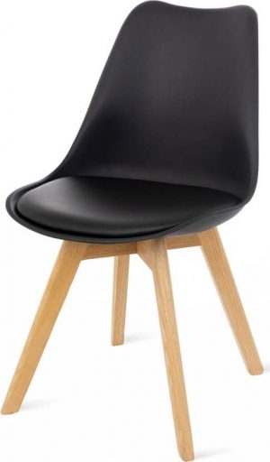 Sada 2 černých židlí s bukovými nohami loomi.design retro  - židle na SEDI.cz