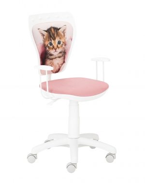 židle ministyle bílá - kočka zabalená v dece  - židle na SEDI.cz