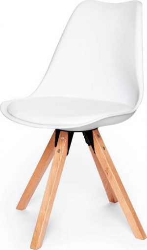 Sada 2 bílých židlí s podnožím z bukového dřeva loomi.design eco  - židle na SEDI.cz