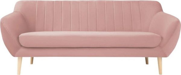 Dvoumístná světle růžová sametová pohovka mazzini sofas sardaigne