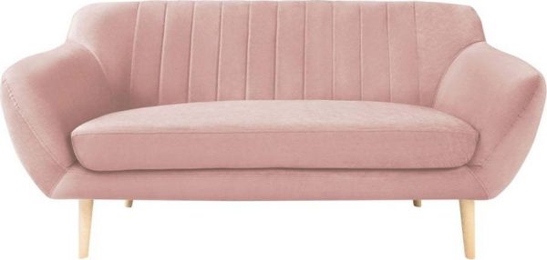 Dvoumístná světle růžová sametová pohovka mazzini sofas sardaigne