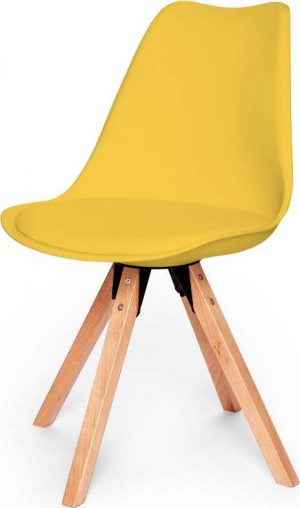 Sada 2 žlutých židlí s podnožím z bukového dřeva loomi.design eco  - židle na SEDI.cz