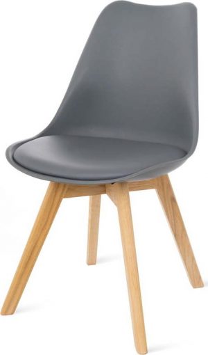 Sada 2 šedých židlí s bukovými nohami loomi.design retro  - židle na SEDI.cz