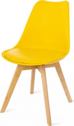 Sada 2 žlutých židlí s bukovými nohami loomi.design retro  - židle na SEDI.cz
