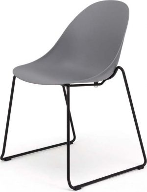 Jídelní sada 2 šedých jídelních židlí s černým podnožím le bonom viva  - židle na SEDI.cz