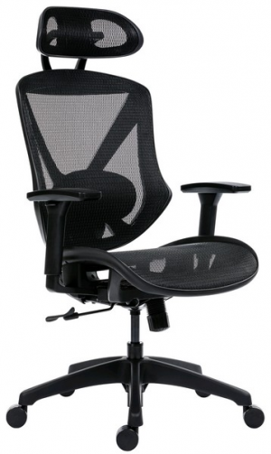 Kancelářská pracovní židle s područkami a nastavitelnými funkcemi se snadno přizpůsobí vašim potřebám. kvalitní černá síťovina na sedáku