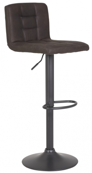 Jídelní barová židle s pohodlně polstrovaným látkovým sedákem v hnědé vintage optice ideálně doplní moderní prostor kuchyně