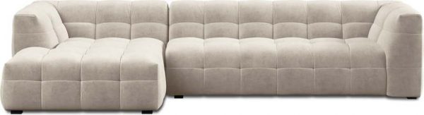 Béžová sametová rohová pohovka windsor & co sofas vesta