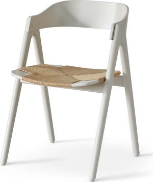 Jídelní béžová jídelní židle z bukového dřeva s ratanovým sedákem findahl by hammel mette  - židle na SEDI.cz