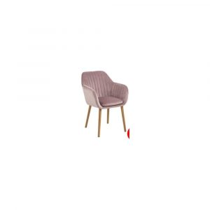 Jídelní růžová jídelní židle s dřevěným podnožím loomi.design emilia - židle na SEDI.cz