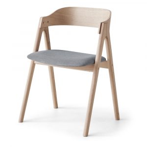 Jídelní židle z dubového dřeva s šedým sedákem findahl by hammel mette  - židle na SEDI.cz