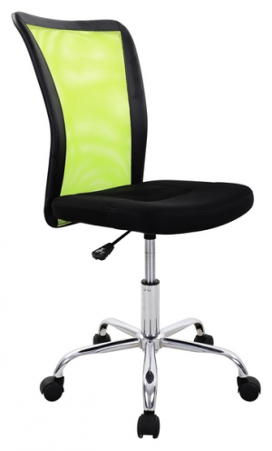 Moderní kancelářská židle s výškově nastavitelnou funkcí je potažena černo-zelenou síťovinou.  - židle na SEDI.cz
