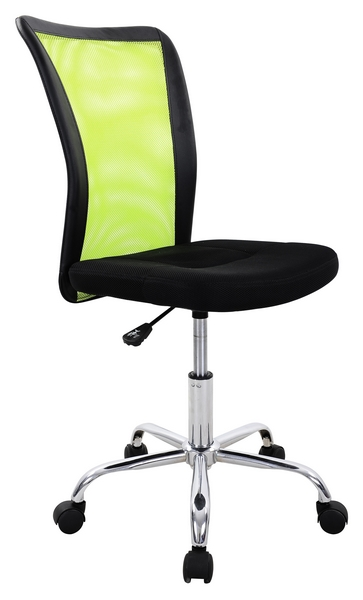 Moderní kancelářská židle s výškově nastavitelnou funkcí je potažena černo-zelenou síťovinou.  - židle na SEDI.cz