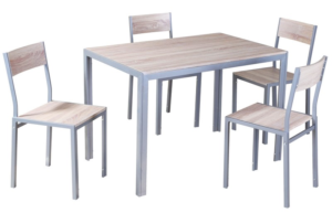 Set stůl a židle univerzální kovový jídelní set obsahuje jídelní stůl a čtyři jídelní židle