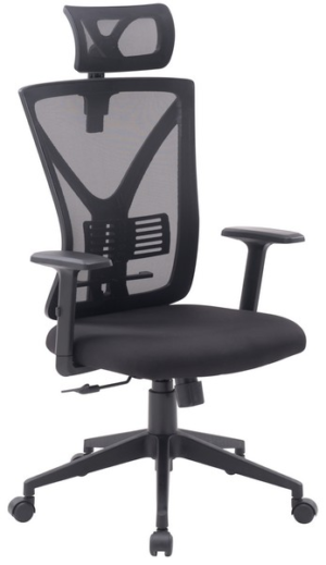 Ergonomická kancelářská židle má sedák očalouněn černou látkou a díky nastavitelným možnostem se přizpůsobí vašim potřebám - oceníte například nastavitelnost loketní opěrky