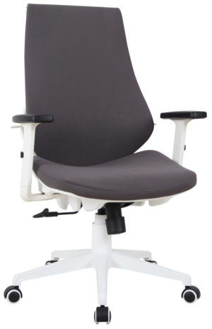 Kancelářská židle v atraktivním designu nabízí prostorné sezení. kromě výškového nastavení obsahuje výškově nastavitelné područky a bederní podporu
