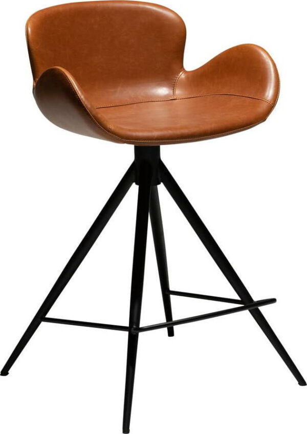Koňakově hnědá barová židle z imitace kůže dan–form denmark gaia