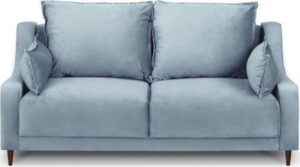 Dvoumístná světle modrá sametová pohovka mazzini sofas freesia