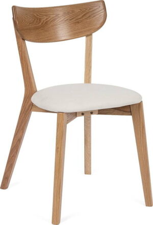 Jídelní židle z dubového dřeva s bílým sedákem arch - bonami essentials  - židle na SEDI.cz