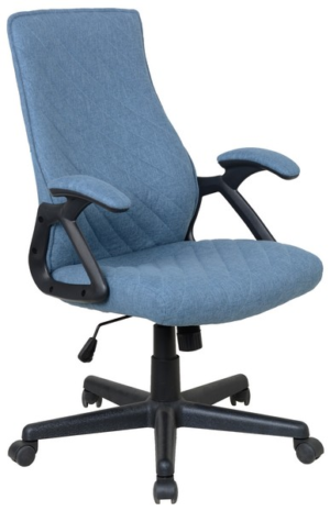 Pohodlně tvarovaná kancelářská židle s loketními opěrkami zaujme zajímavým proševem modré potahové tkaniny. anatomický tvar opěradla poskytuje kvalitní oporu zad. výškové nastavování doplňuje navíc houpací funkce.  - židle na SEDI.cz