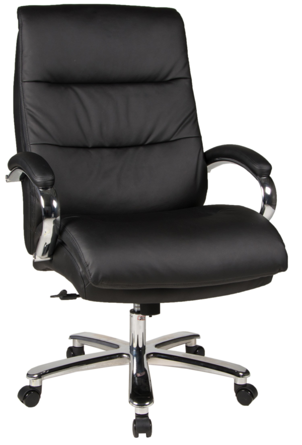 Kancelářské křeslo s nosností až do 180 kg je proporčně ideální pro velké osoby. stabilní kovovou konstrukci doplňuje kvalitní pružinová výplň sedáku