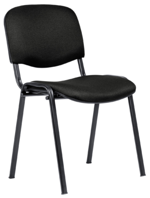 Praktická konferenční židle s pohodlným opěradlem je využitelná kdekoliv. kovovou konstrukci doplňuje na sedací a opěrné části příjemné látkové čalounění v barvě černá.  - židle na SEDI.cz