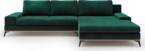 Rozkládací lahvově zelená rozkládací rohová pohovka se sametovým potahem windsor & co sofas astre