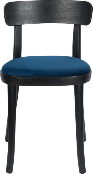 Jídelní sada 2 černých jídelních židlí s modrým podsedákem dutchbone brandon  - židle na SEDI.cz