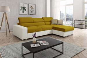 Furniture sobczak rohová sedací souprava lotus - žlutá - pravá  - Sedací soupravy
