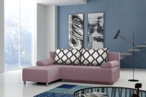 Furniture sobczak rohová sedací souprava rico - růžová - levá  - Sedací soupravy