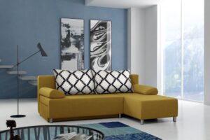 Furniture sobczak rohová sedací souprava rico - žlutá - pravá  - Sedací soupravy
