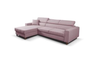 Furniture sobczak rohová sedací souprava nici - růžová - levá  - Sedací soupravy