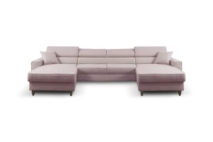 Furniture sobczak sedací souprava ve tvaru u nici bis - růžová  - Sedací soupravy