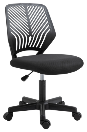 Dětská židle k psacímu stolu má měkce polstrovaný sedák potažen černou látkou a nabízí možnost výškového nastavování.  - židle na SEDI.cz