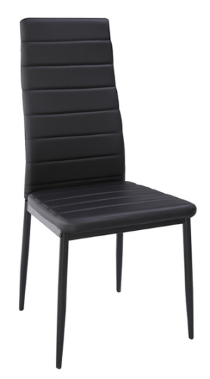 Jídelní oblíbená jídelní židle je potažena příjemně měkkou ekokůží v černé barvě. pevná ocelová konstrukce černě lakovaná.  - židle na SEDI.cz