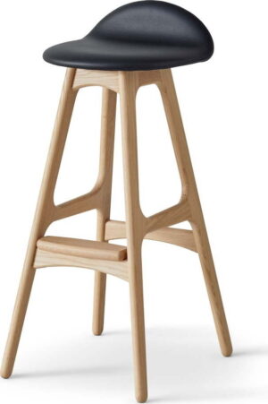černá/přírodní kožená otočná barová židle 86 cm buck – hammel furniture  - židle na SEDI.cz